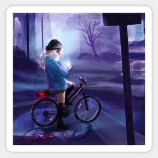 midnight bike ride Sticker